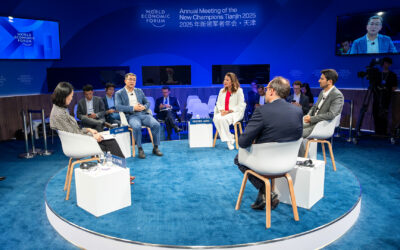 Ayumi Moore Aoki speaks at Summer Davos 2025 in Tianjin, China
